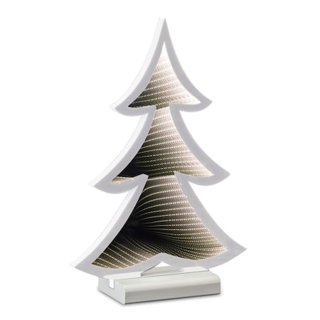 Melrose International Melrose International 81495DS 12.5 x 8.75 in. Acrylic & EVA Infinity Light Tree; Silver - Set of 2 81495